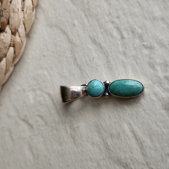 Gorgeous NWOT Native American Navajo Turquoise and Sterling Pendant 🩵🎁 - Picture 3 of 9